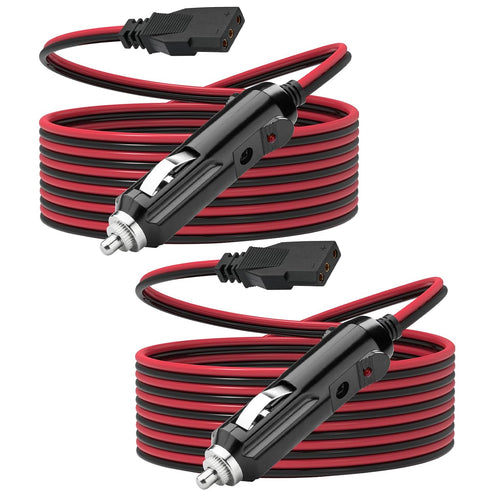 Ullnosoo CB Radio Power Cord, 2 Pack 3 Pin 2-Wire with 12V