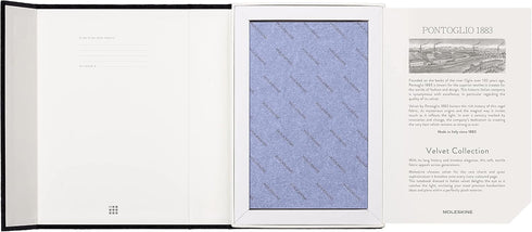 Moleskine Limited Edition Velvet Notebook, Hard Cover, Large (6" x 9"), Ruled/Lined, Iris Purple, 240 Pages
