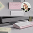 TOWON Pink Desk Dry Erase Board with Detachable Calculator, Small Glass Desktop Whiteboard, 17 x 6 in
