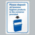 10" 14" SmartSign Please Deposit All Feminine Hygiene Products in The Container Provided Sign with Down Arrow | x