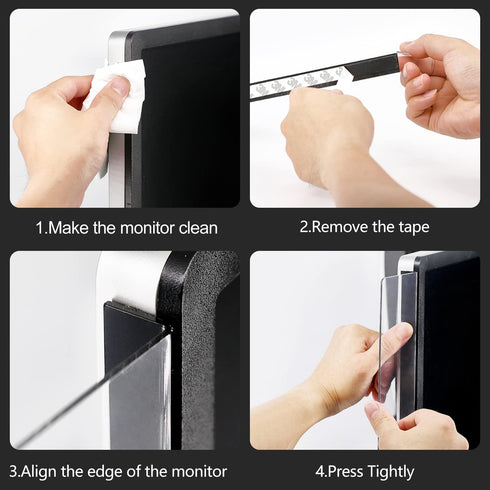 Yocoolfun 2 Monitors,13.6 3.6 Inch Pcs Large Computer Monitor Memo Board for No Edge X Monitor Sticky Note Holder