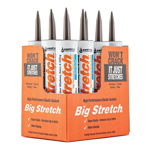 Sashco 10008 Big Stretch Caulk, Dark Brown, 10.5-ounce