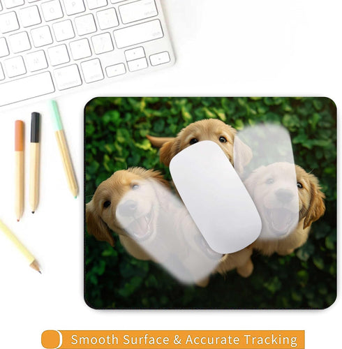 PIDAY Cute Golden Retriever Mouse Pads for Desk, Dog Gaming Mousepad Office Decor Accessories,Travel Mousepad