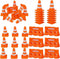 60/100 Pack 1 Inch Orange Mini Traffic Cones and Miniature Fence Barricade