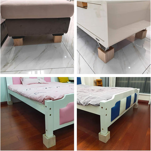 KDDEON Block,25 Color,4pcs (13cm/5.1in,Slotted 5x5) Solid Wood Heightened Slotted Bed Legs,Sofa Legs Coffee Table