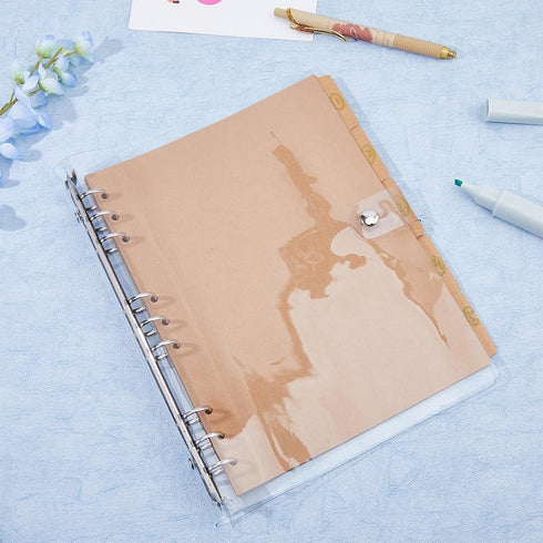 SUPERFINDINGS 2PCS Clear B5 Notebook Binder, PVC Plastic Covers, 9-Ring Loose Leaf Binder, Clear Protector
