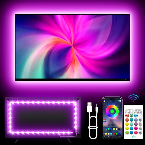 TV Backlights, 13.1FT RGB LED Lights for 32-65 Inch TV, Music Sync Bluetooth APP