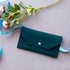 Cash Envelope Wallet, Dark Blue PU Leather with 4 PCS Cash Dividers and 2 Sheets Cash Envelope Tab Stickers