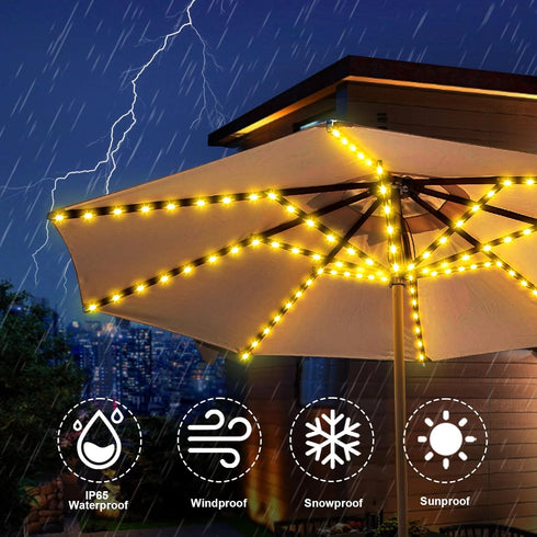 8 8 3V 112 ZNYCYE Solar Umbrella Lights, Strands Patio Umbrella Lights Outdoor with Modes Solar Panel Clip Led Outdoor