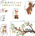 decalmile Woodland Animal Tree Branch Wall Decals Bear Fox Deer Forest Wall Stickers Kids Room Baby Nursery Bedroom