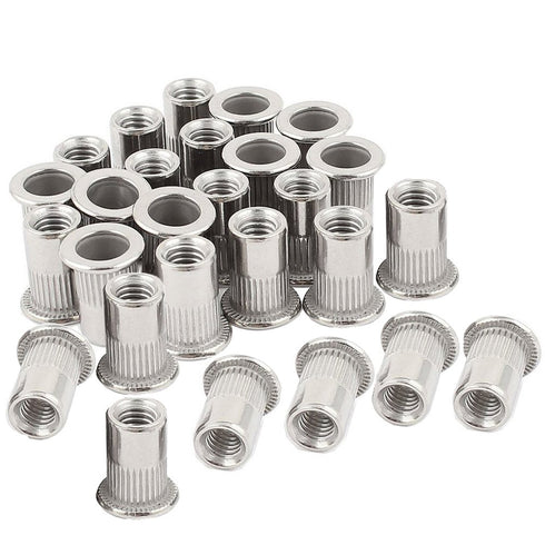 30PCs 1/4"-20 Stainless Steel Rivet Nuts, Nutsert Threaded Rivet Insert