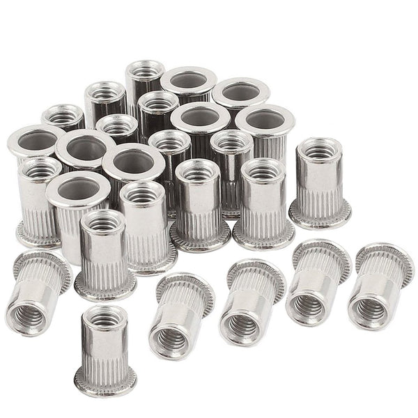 30PCs 1/4"-20 Stainless Steel Rivet Nuts, Nutsert Threaded Rivet Insert