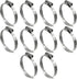 Worm Gear Hose Clamps, Heavy Duty Adjustable Stainless Steel for 2-3/8 Inch Automotive Fuel Injection Line, 10 Pack