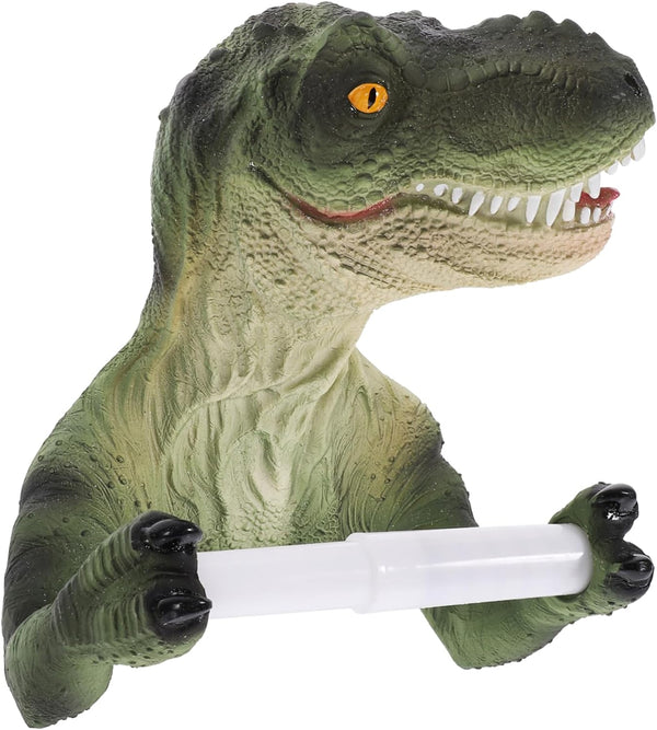 Holibanna Dinosaur Toilet Paper Holder Adhesive Backing Fun Bathroom Decor for Boys