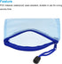 MECCANIXITY Mesh Zipper Bags, B8 Size File Document Pockets, Bill Pouch Folders, Blue Pack of 3 for Office Home
