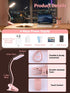 ReinHoo Light,9 Brightness+5 Light,4000mAh Cute,48 Pink Desk Lamp with Clamp Color Clip on Battery Rechargeable Desk