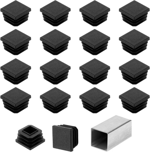 uxcell 1" (25mm) Square Tubing End Caps, 50 Pcs Plastic Hole Plugs