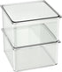 Hudgan 24 PCS Clear Plastic Drawer Organizer Set, Stackable Square Vanity Organizers for Makeup, Bathroom, Office Desk