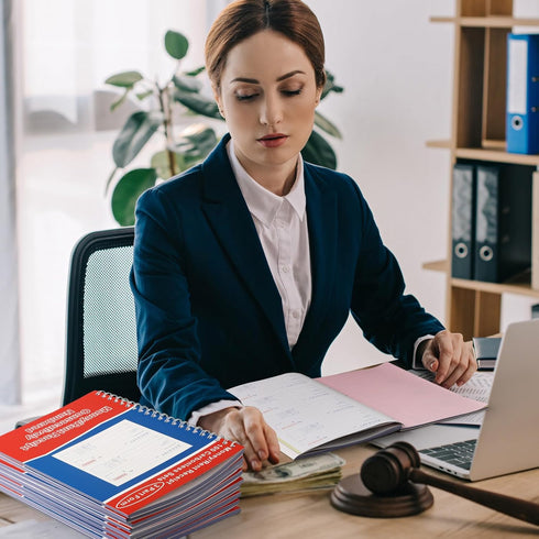 Crtiin 10 3 100 Sets 4 (7-5/8" 10-7/8") Pcs Part Spiral Carbonless Money and Rent Receipt Book with Carbonless Copies