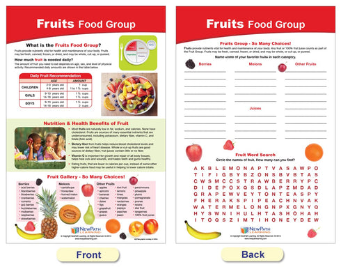 NewPath Learning MyPlate Food Groups Bulletin Board Charts, Set of 8, Laminated, Double-Sided, 12" x 18"