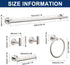 5 Set SUS304 24" +2 NearMoon Pieces Bathroom Hardware Thicken Stainless Steel-Towel Rack Kit Include Towel Rod +Bath