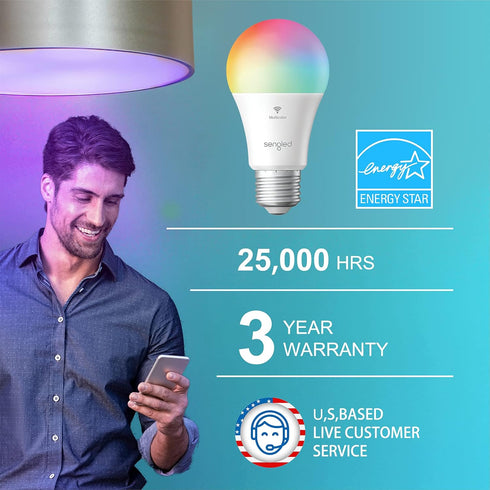 Sengled Bulb, Bulb, Bulbs Bulbs A19 Bulbs, 1 Pack Smart Light Color Changing Light WiFi Light No Hub Required, Smart