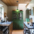 JHLBYL 5.91'' 1-Light Hammered E26 Glass Pendant Lights Kitchen Island: Green Glass Pendant Light with Black Finish