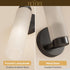 TETOTE Black Wall Sconce Modern Bathroom Wall Light Fixtures Farmhouse Wall Lights with Frosted Glass Shade for Mirror