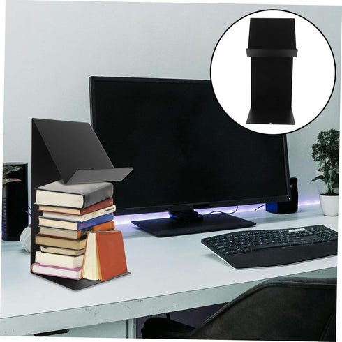 Cabilock Wide Bookshelf Rack Bookends for Heavy Books Flyer Holder Heavy Duty Easel Stand Metal Bookends Picture Frame