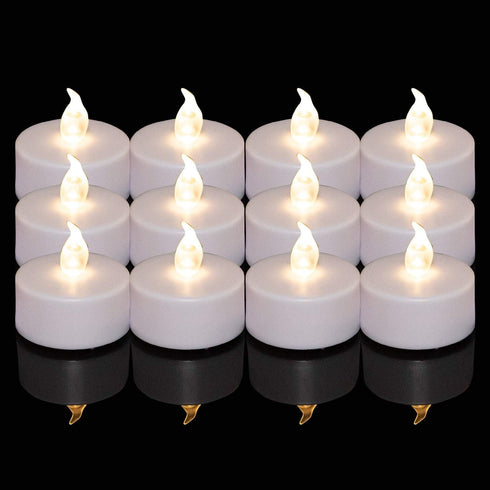 Battery Operated LED Tea Lights:200 Pack LED Flameless Bright Flickering Candles Long