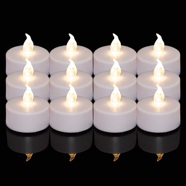 Battery Operated LED Tea Lights:200 Pack LED Flameless Bright Flickering Candles Long