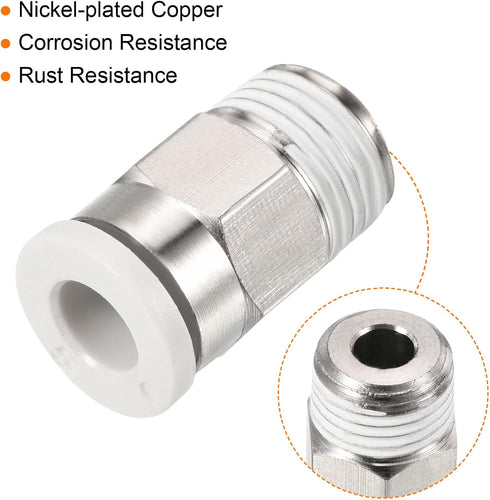PATIKIL G1/8 Push to Fit 5mm OD Hose Connect Fittings, Straight Coupling Adapter for Gas