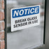 (2 Pack) Glass Break Sensor In Use OSHA Notice Sign - 5 Inch X 3.5 Inch Vinyl Label Decal