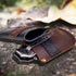 Leather Belt Knife Sheath, Color Clash Series, EDC Holster for Folding Knife Carrier, Darkbrown