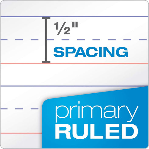 Oxford Primary Spiral Notebooks, Durable Plastic Covers, Writing/Drawing Practice, Pre-K, K-2, 80 Sheets, 9 3/4 x 7 1/2, Blue/Red/Green, 3/PK (89001) by Oxford
