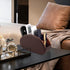 5 Tv Remote Holder Tray with Compartment,PU Leather Remote Control Holder/Caddy,Placed Media Remote Storage