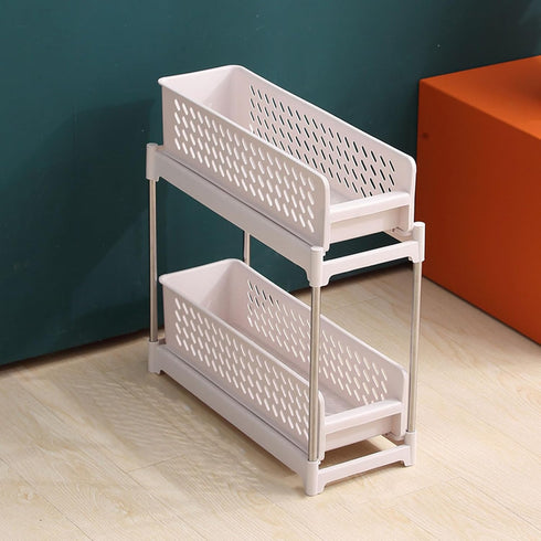 NOENNULL Rolling Cart Storage Trolley Cart Slide Out Rolling Utility Cart Shelf Rack on Wheels Multi-purpose Shelving