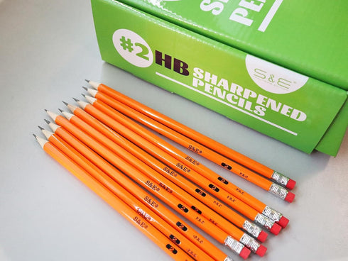 S & E TEACHER'S EDITION Woodcased #2 Pencils - Pre-sharpened, 2 HB Lead Bulk Box Pencil, 200 Pcs Yellow Pencils with