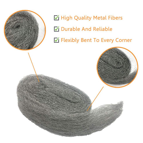 Steel Wool Mice Control, 2 Pack 3"x10 Ft Hole Filler, Gap Blocker, Barrier, Protect Against Animals in Holes Holes, Siding, Pipeline, Vents for Garden, House, Garage