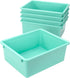 Storex Letter Size Deep Storage Tray – Teal Organizer Bin with Non-Snap Lid, 5-Pack (62549U05C) for Classroom, Office,