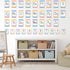 Qyeahkj 37 PCS Pastel Colors Stripes Classroom Alphabet Number Educational Poster Cards for Teacher School Home Wall