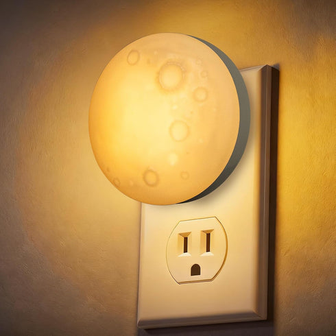Moon Night Light Plug in Wall, Dimmable LED Lunar Lamp with 3