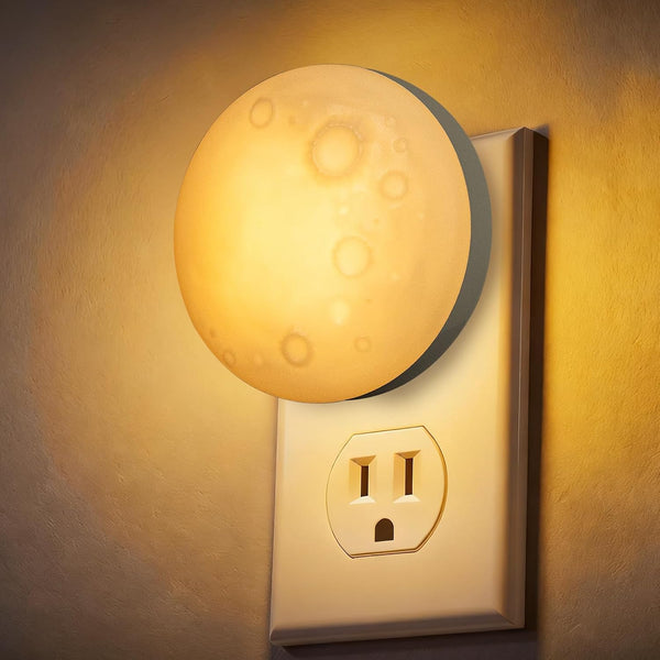 Moon Night Light Plug in Wall, Dimmable LED Lunar Lamp with 3