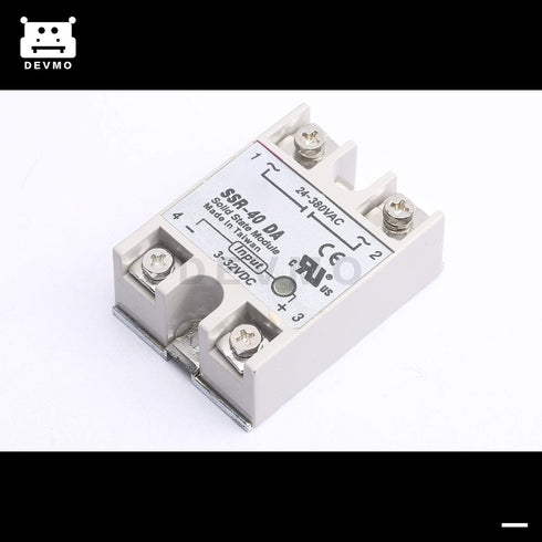 DEVMO SSR-40DA Solid State Relay, DC-AC 3-32VDC 24-380VAC for Temperature Controller Tool