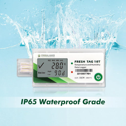 LCD Temperature Data Logger, Single Use USB Temperature Recorder with PDF or CSV Report, 65000 Readings -22?~158? High