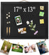 Black Bulletin Boards Cork Board with Felt, 17"x13" Small Display Pin Board for Walls, Jewelry, Notes