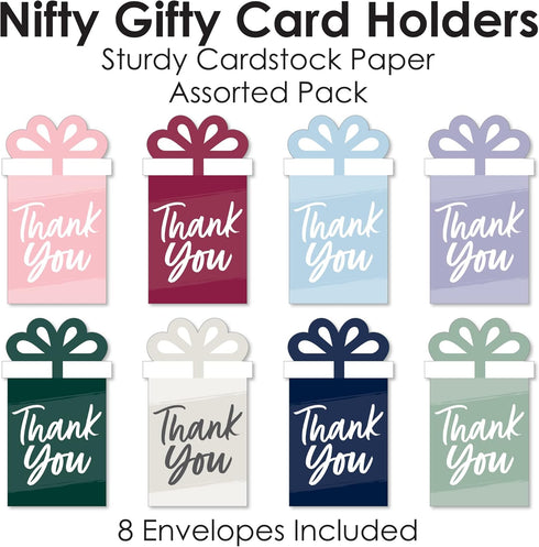 Set 8 Big Dot of Happiness Assorted Elegantly Simple - Guest Party Favors Money and Gift Card Sleeves - Nifty Gifty