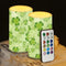 Green Leaves Flickering Flameless Candles St Patricks Day Candles Battery Operated Candles