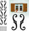 6 Pcs Shutter Dog Fasteners Hardware, 6.5" Black S Style Shutter Tieback