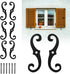 6 Pcs Shutter Dog Fasteners Hardware, 6.5" Black S Style Shutter Tieback